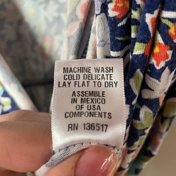 Loveappella Navy Blue Purple White Floral Faux Wrap Elastic Waist Jumpsuit Sz 3X - Picture 4 of 8